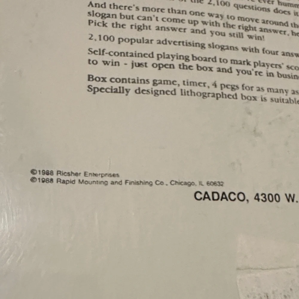 Adverteasing unopened game Vintage
